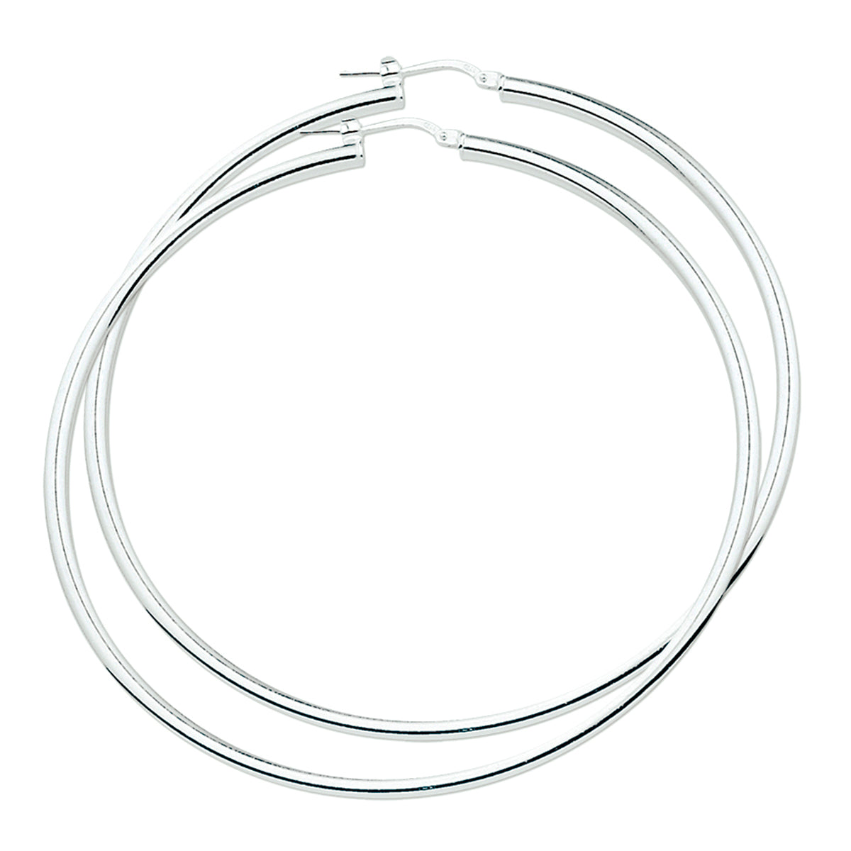 oorringen 3,0 mm ronde buis zilver wit