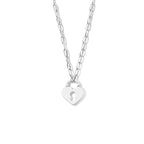 collier hart slot 42 cm zilver gerhodineerd