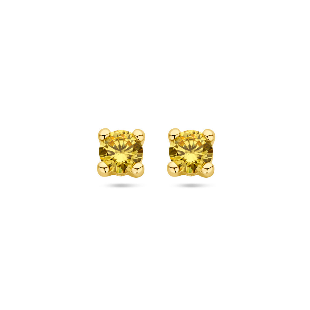 oorknoppen synth. citrien 14K geelgoud