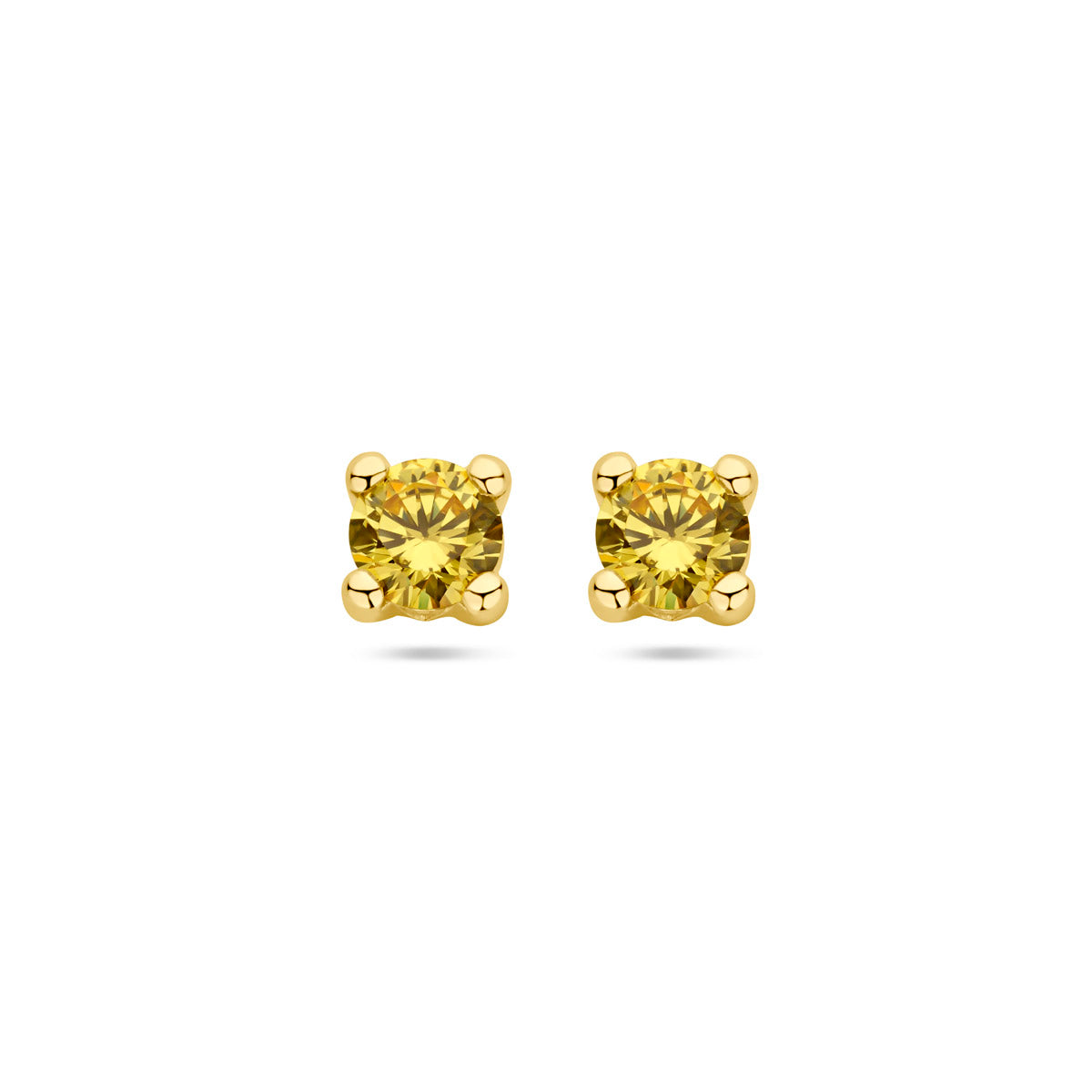 oorknoppen synth. citrien 14K geelgoud