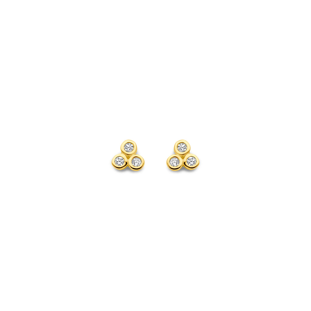 Ohrstecker Zirkonia 3 mm 14K Gelbgold