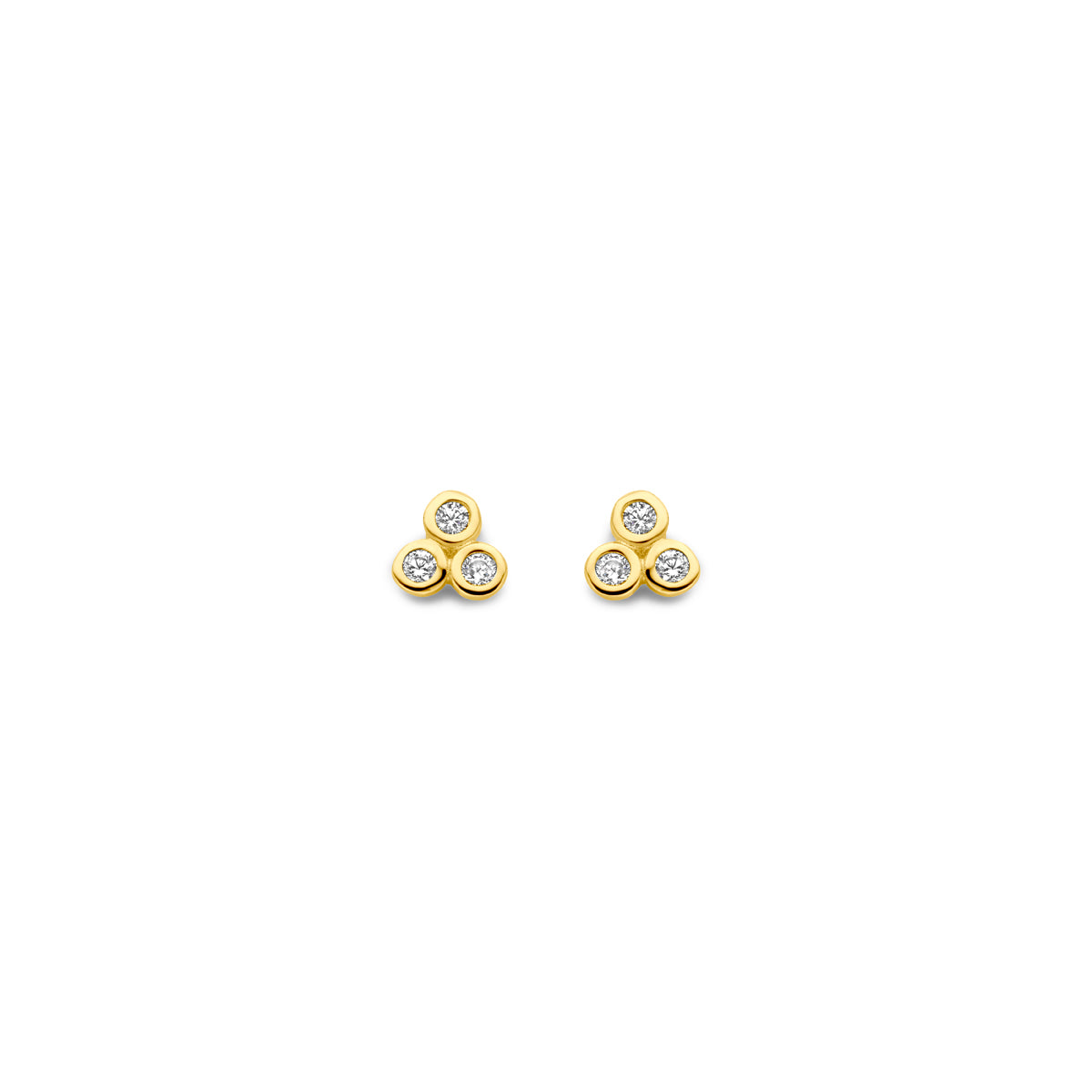 Ohrstecker Zirkonia 3 mm 14K Gelbgold