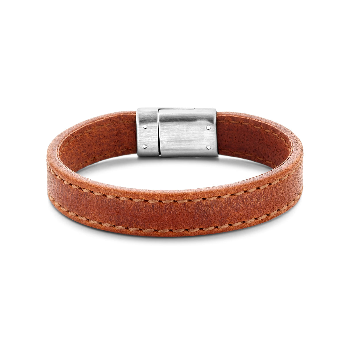 Armband Leder braun 12,5 mm Edelstahl