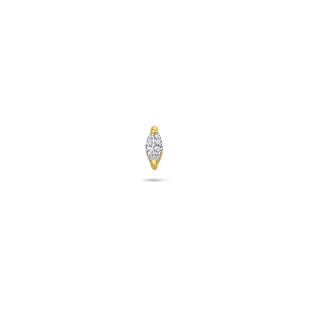 Flatback Piercing Zirkonia 5 mm 1 Mikron Silber vergoldet (gelb)