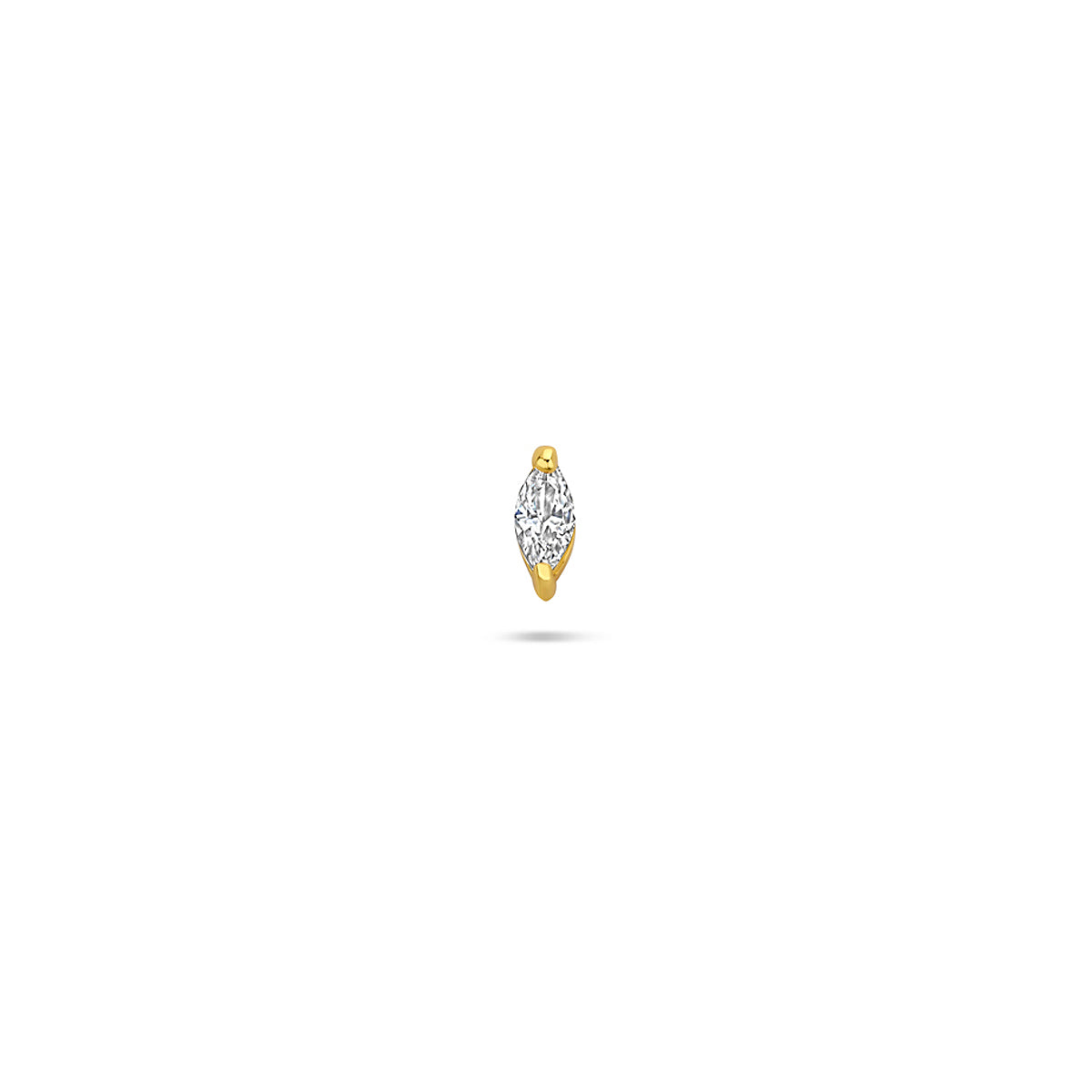 Flatback Piercing Zirkonia 5 mm 1 Mikron Silber vergoldet (gelb)