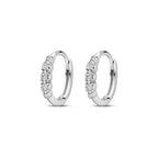 Klappohrringe Zirkonia 11,5 mm Silber rhodiniert