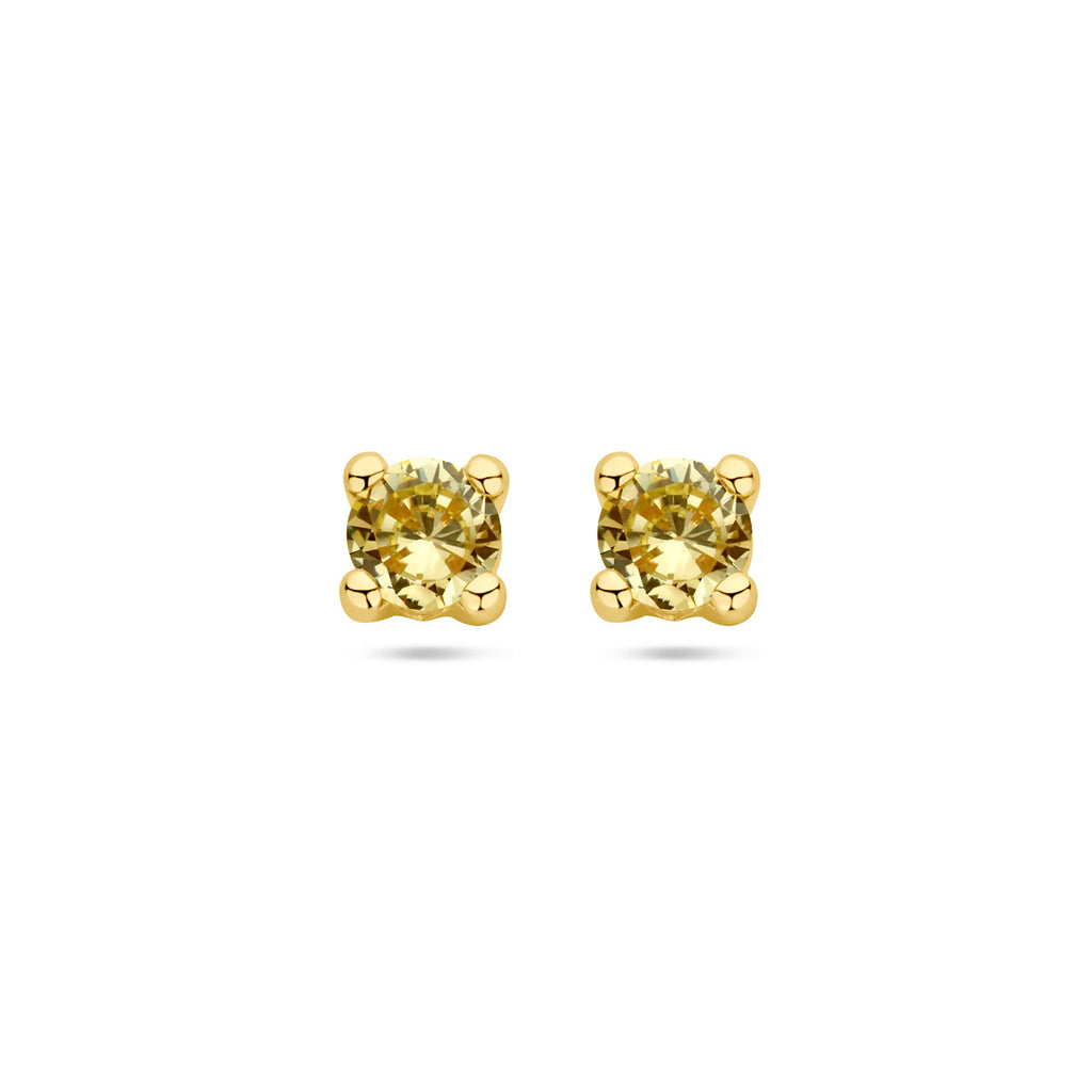 oorknoppen synth. peridot 14K geelgoud