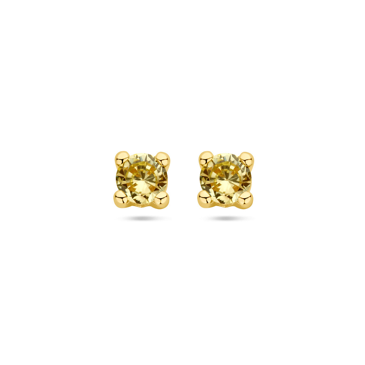 oorknoppen synth. peridot 14K geelgoud
