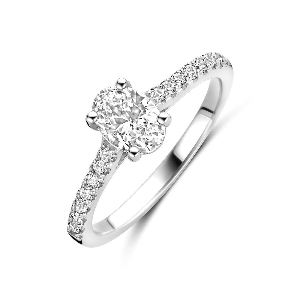 Ring Zirkonia Silber rhodiniert