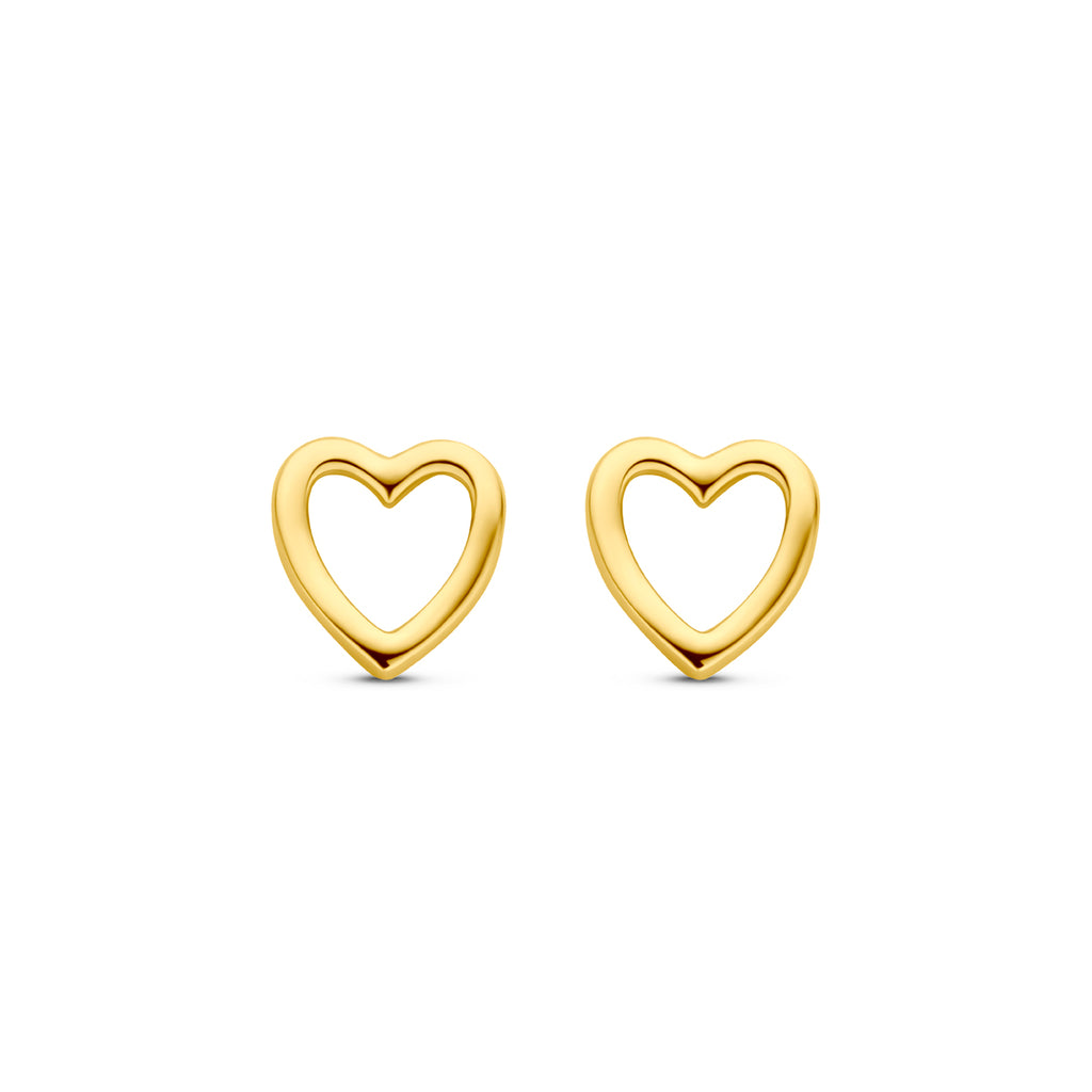 Ohrstecker Herz 6 mm 14K Gelbgold