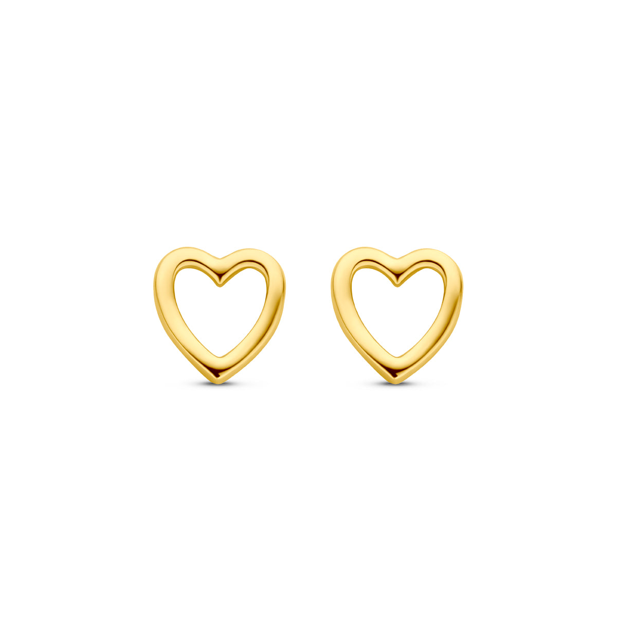 Ohrstecker Herz 6 mm 14K Gelbgold