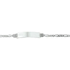 Gravurarmband Figaroplatte 4,8 mm 13 - 15 cm Silber rhodiniert