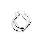 oorringen 5,0 mm ronde buis zilver gerhodineerd