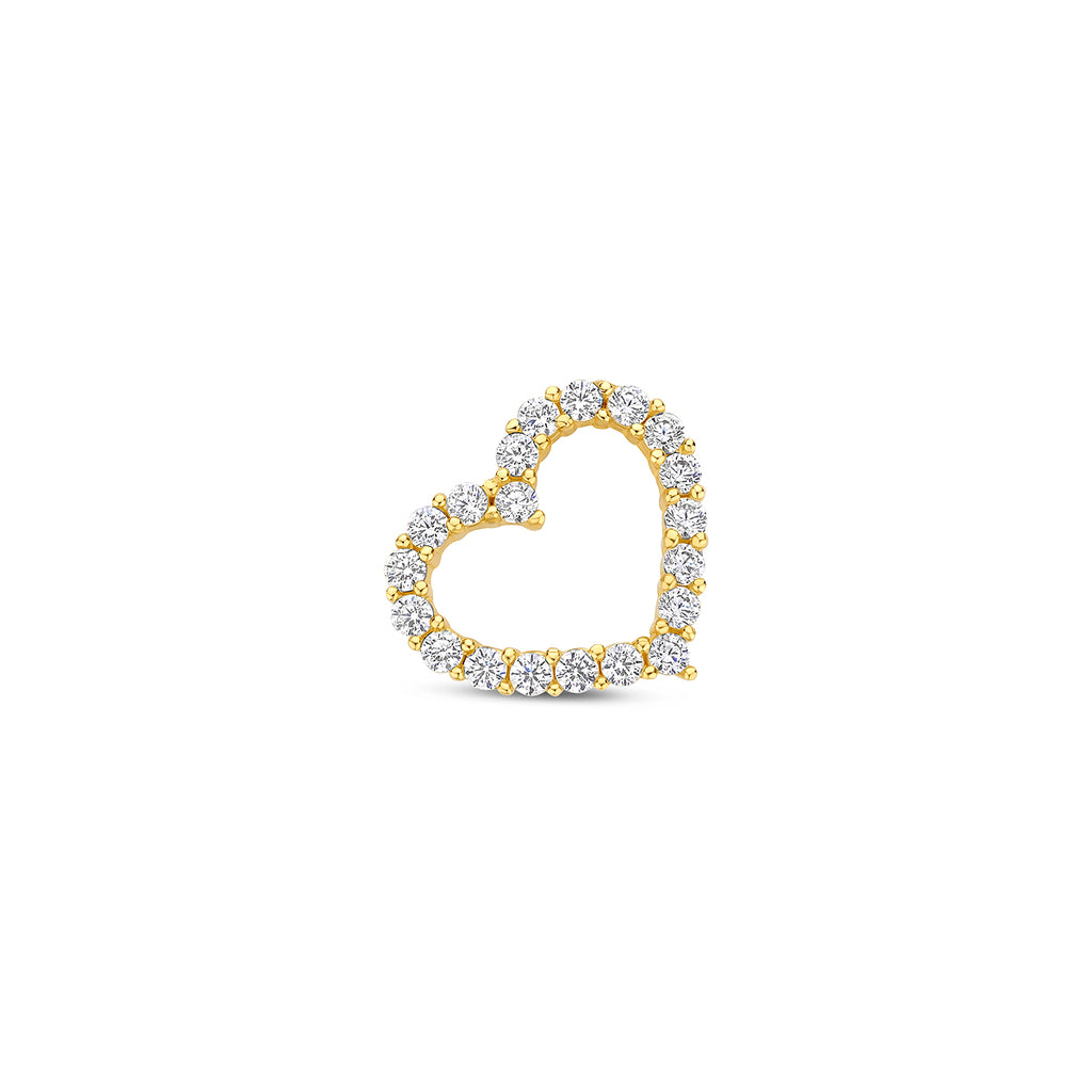 hanger hart zirkonia 14K geelgoud