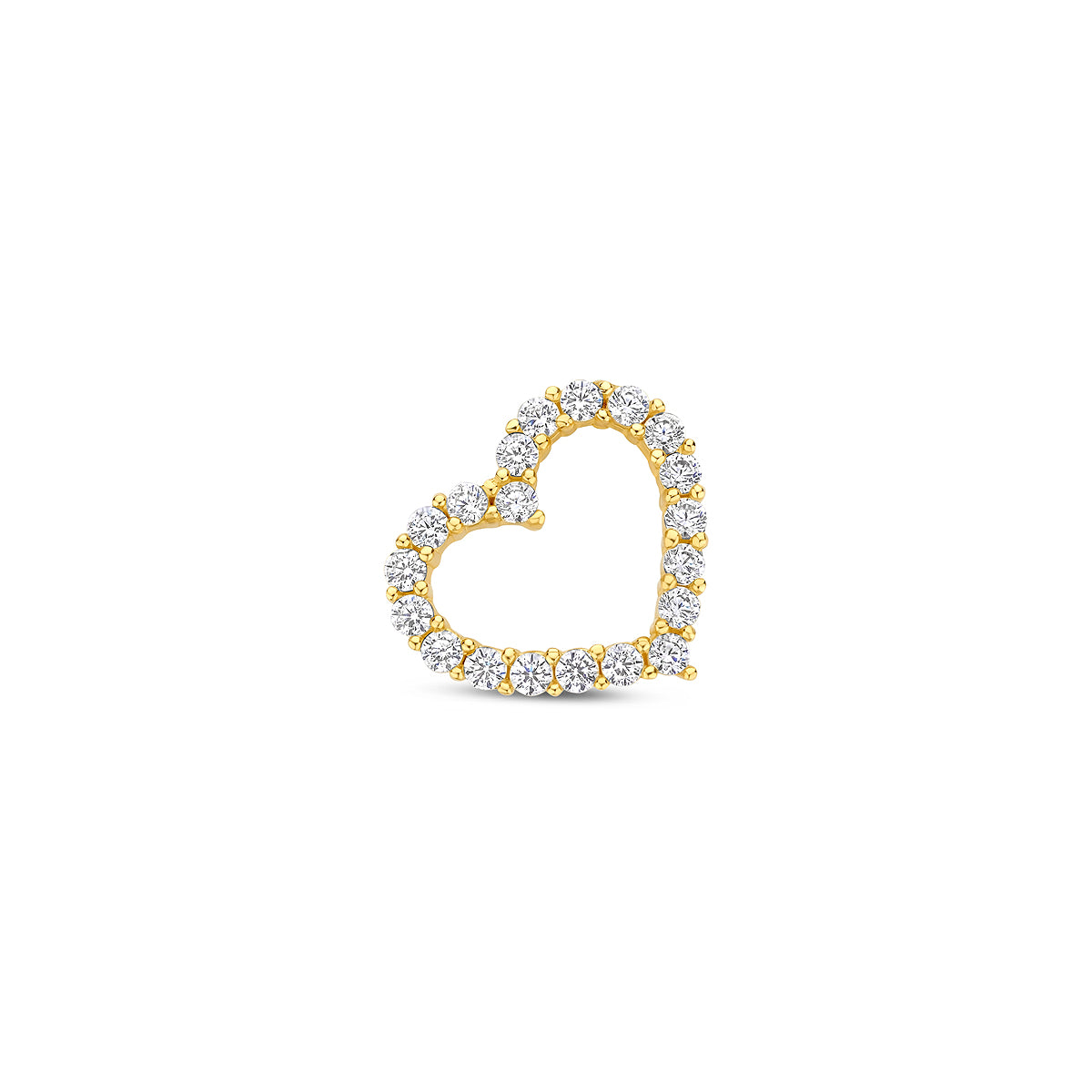 hanger hart zirkonia 14K geelgoud