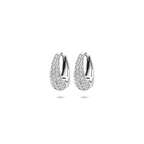 Klappcreolen Zirkonia 12,5 mm Silber rhodiniert