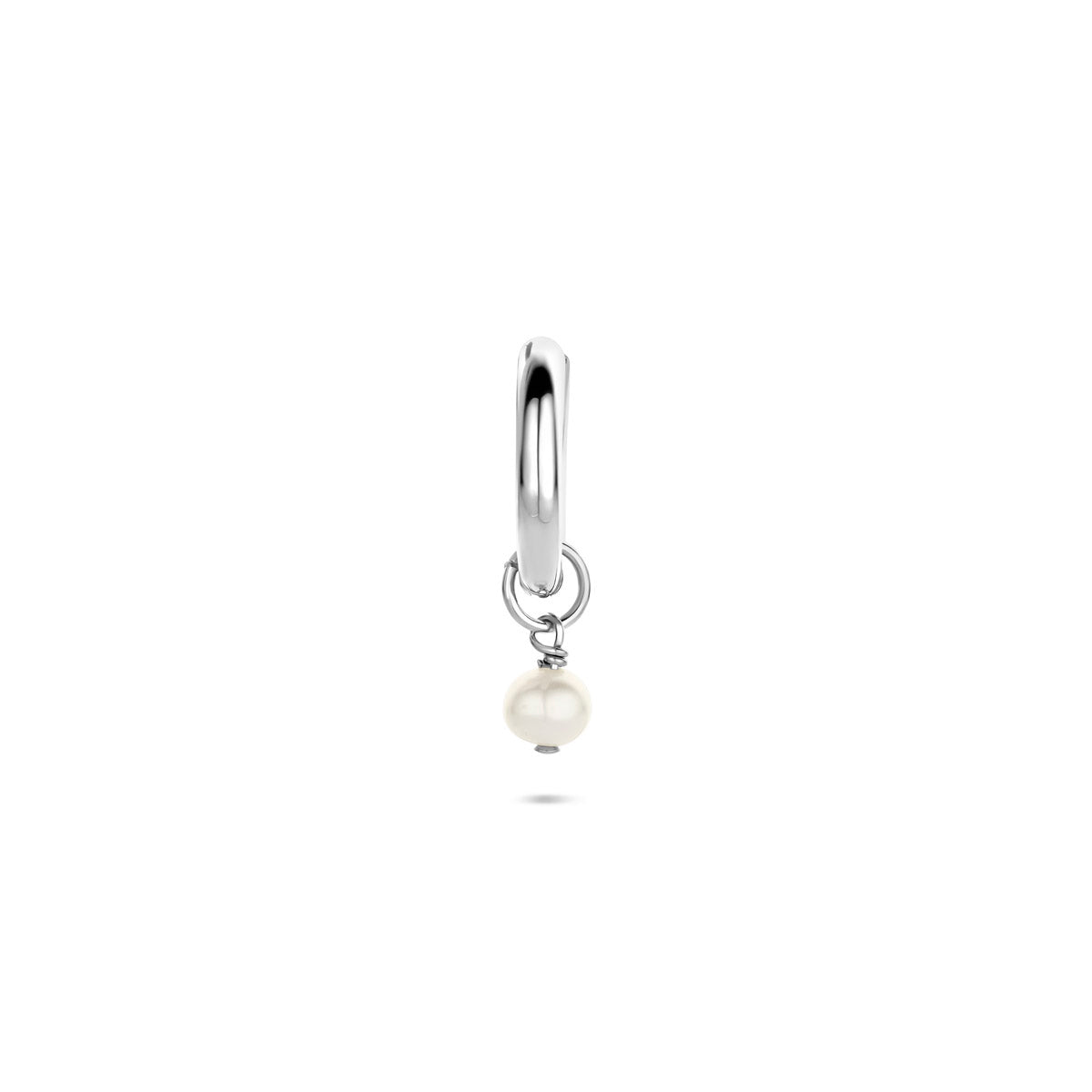 oorring parel per stuk 10 mm zilver gerhodineerd