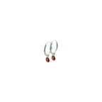 oorringhangers lieveheersbeestje emaille zilver wit