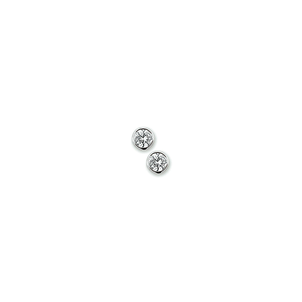 oorknoppen zirkonia zilver gerhodineerd