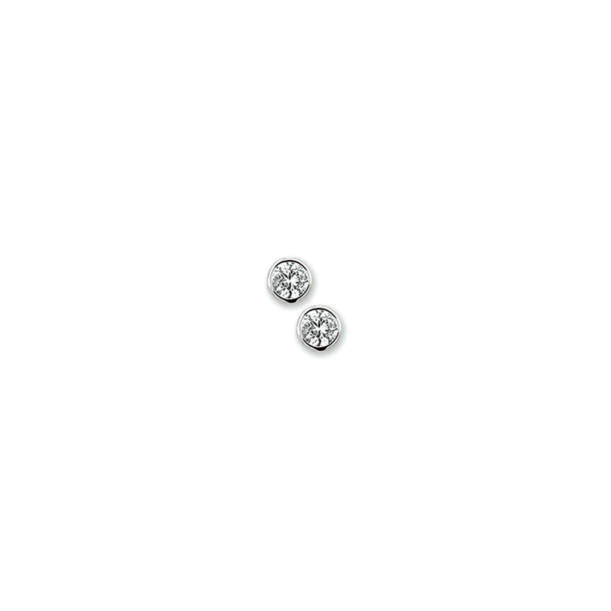 oorknoppen zirkonia zilver gerhodineerd