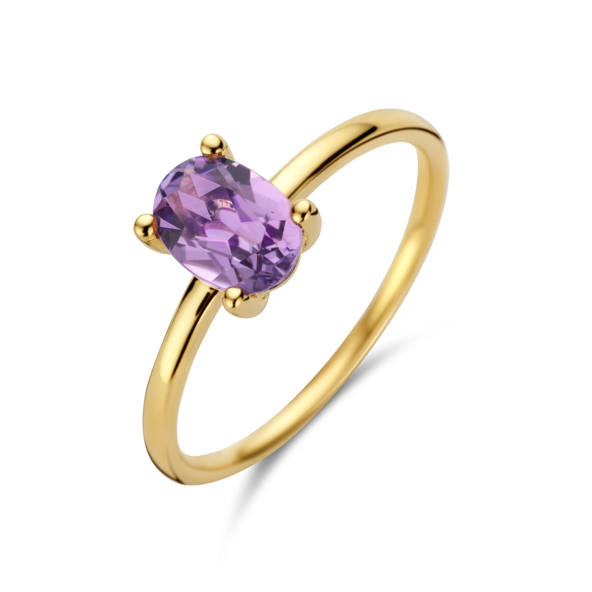 ring amethist 14K geelgoud