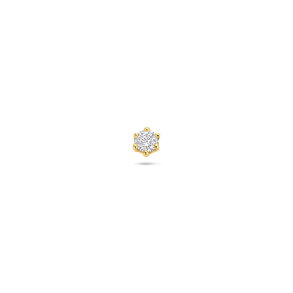 flat back piercing zirkonia 1 micron 3,5 mm zilver verguld (geel)