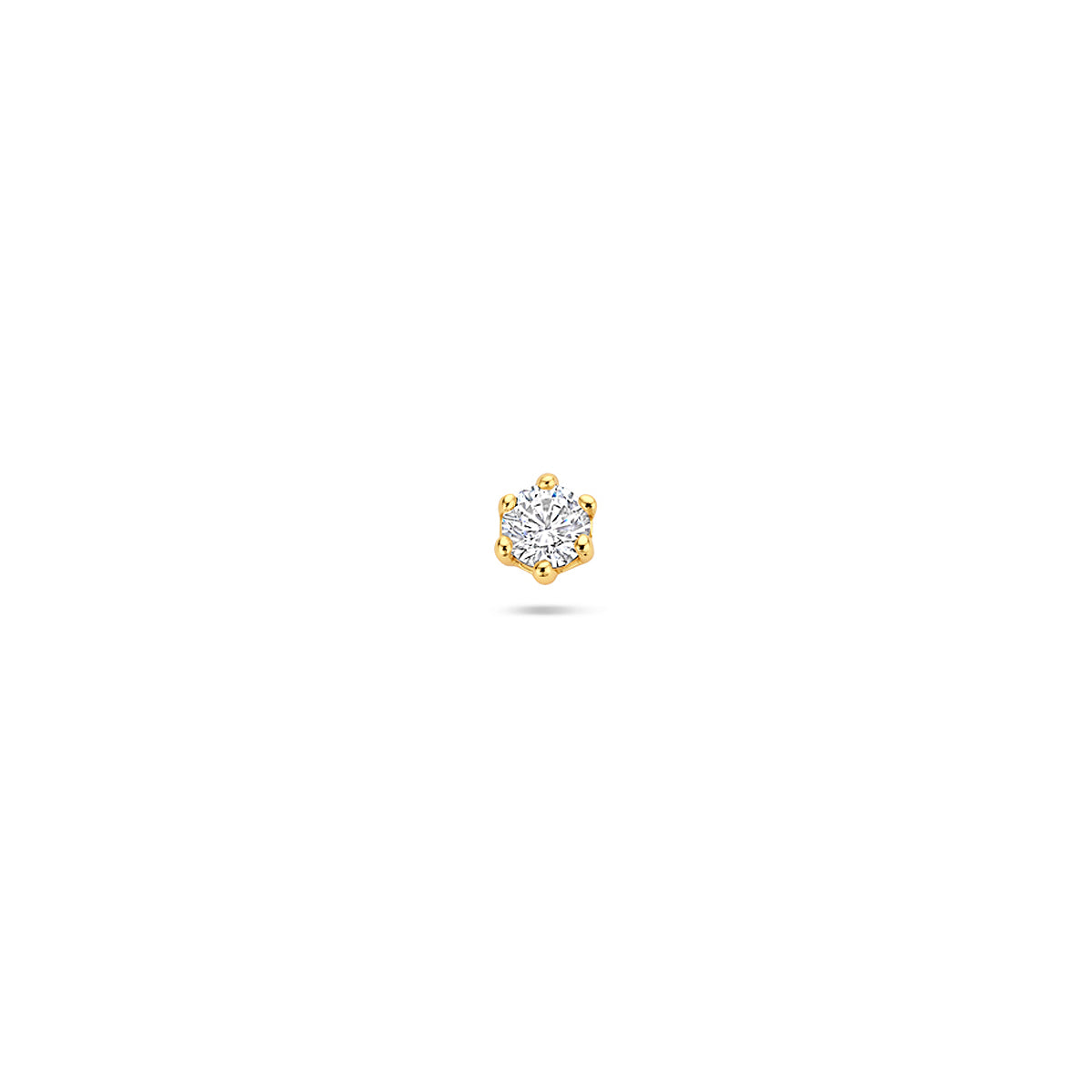flat back piercing zirkonia 1 micron 3,5 mm zilver verguld (geel)