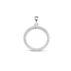 hanger rondje zirkonia 25 mm zilver gerhodineerd