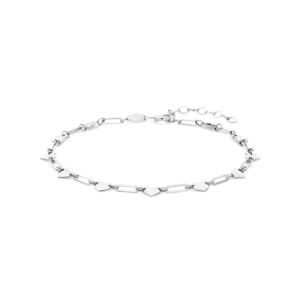 Armband Herzen 16 + 3 cm Silber rhodiniert