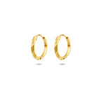 oorringen gediamanteerd buis 1,5 mm 14K geelgoud