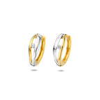 klapoorringen lab grown diamant 0.05ct (2x0.025ct) f vs 14 mm 14K bicolor goud geel/wit