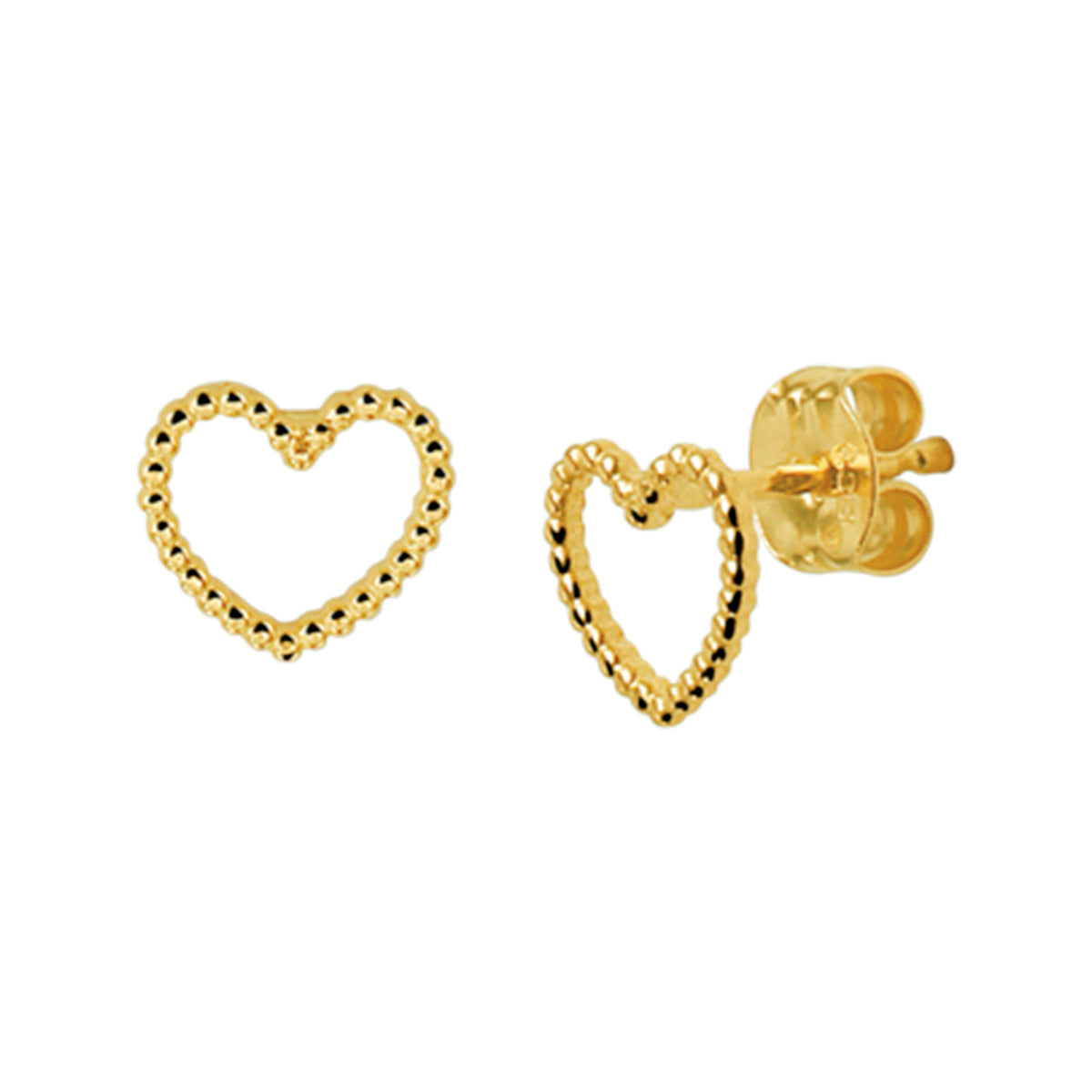 Ohrstecker Herz 14K Gelbgold