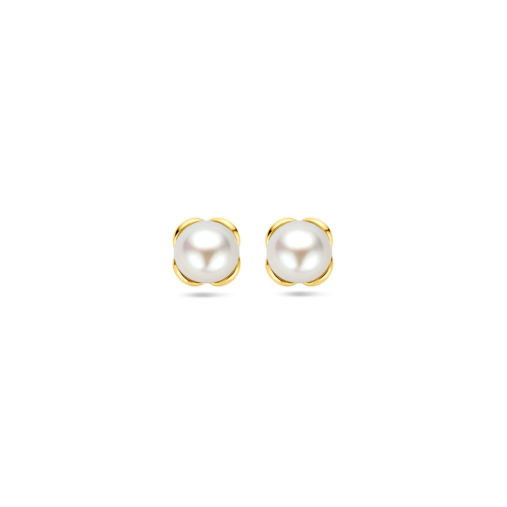 Ohrstecker Blumenperle 14K Gelbgold