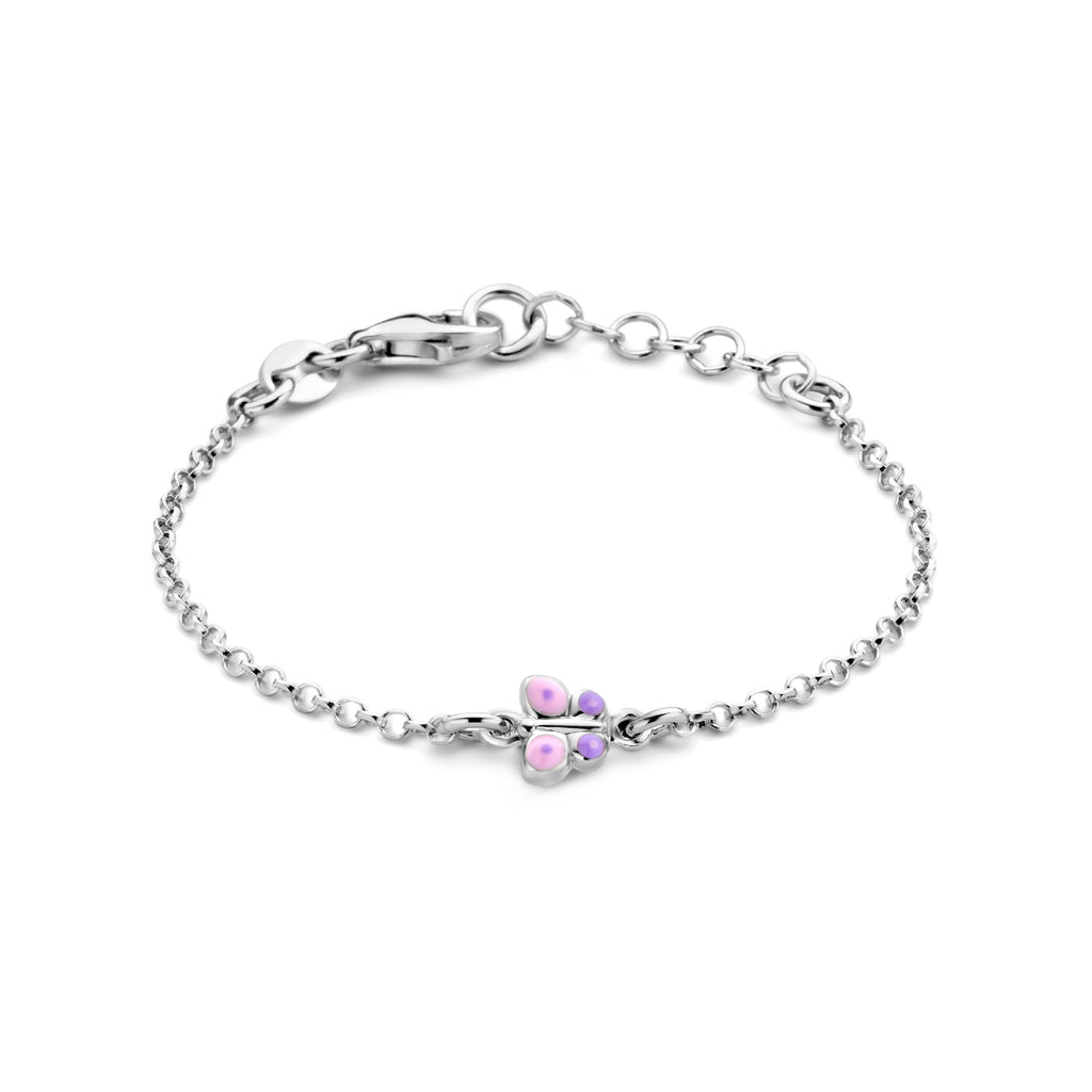 Armband Schmetterling Emaille 11 + 2 cm Silber rhodiniert