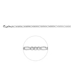 figaro 3,3 mm zilver gerhodineerd