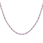 Halskette Kugeln diamantiert und violettes Glas 3,0 mm 41 + 4 cm Silber rhodiniert