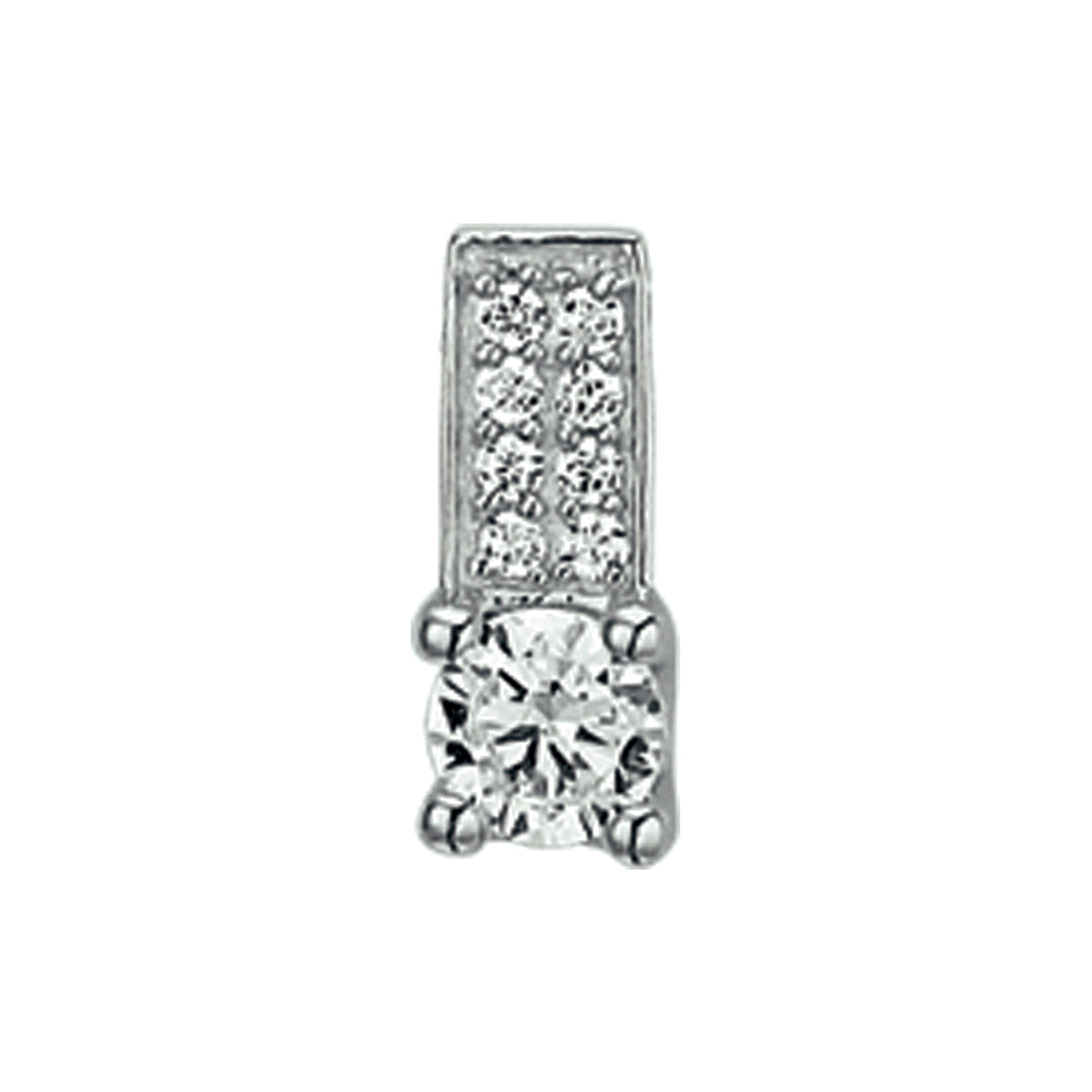 hanger zirkonia 12 mm zilver gerhodineerd