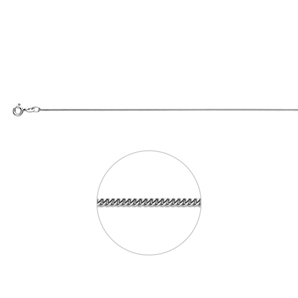 Körbchenmuster 0,8 mm 14K Weißgold