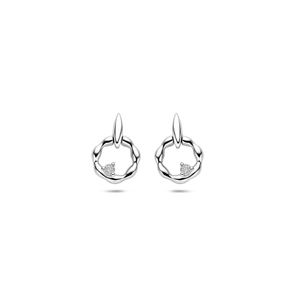 oorhangers zirkonia 11 mm zilver gerhodineerd