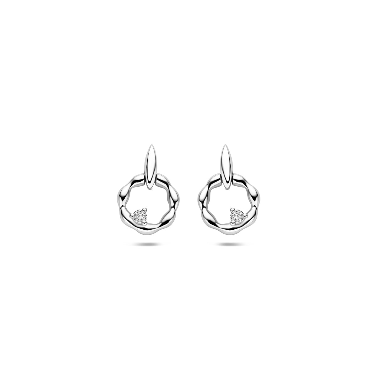 oorhangers zirkonia 11 mm zilver gerhodineerd