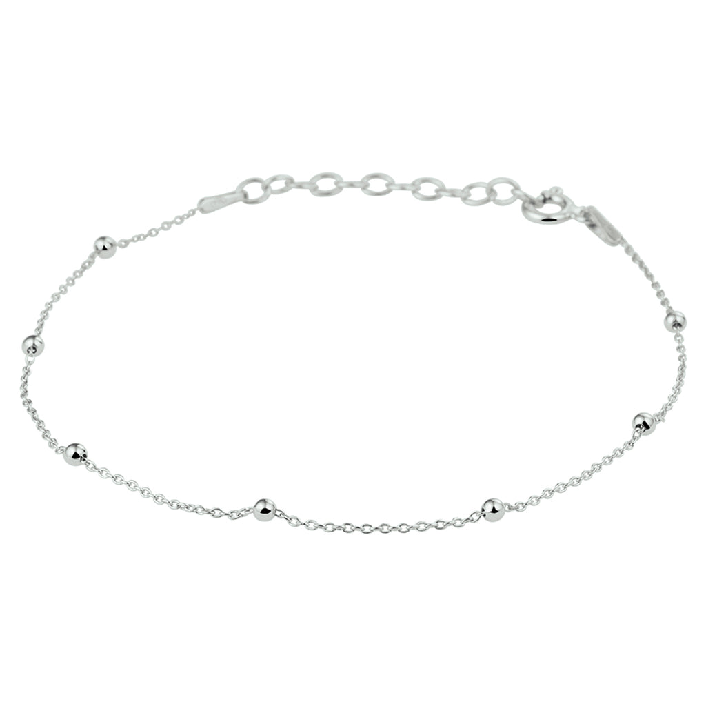 Armband Kugeln 2,0 mm 16 + 3 cm Silber rhodiniert