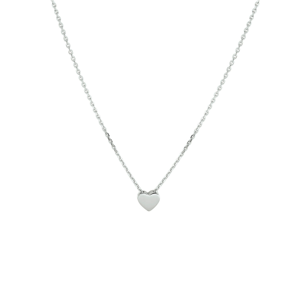 Halskette Herz 41 + 4 cm Silber rhodiniert