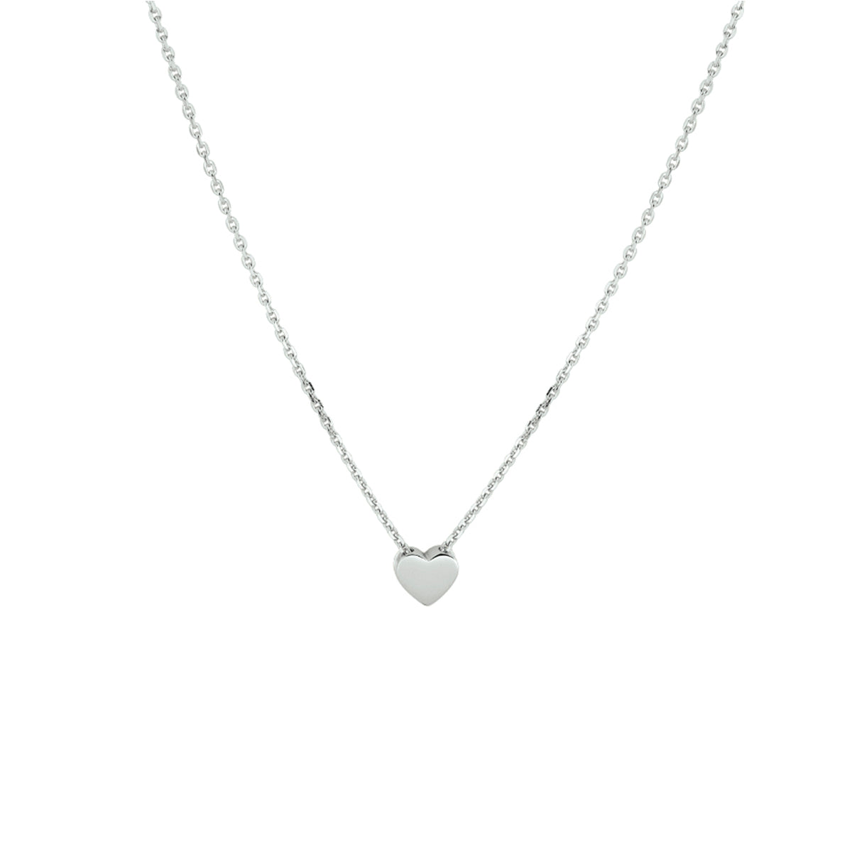 Halskette Herz 41 + 4 cm Silber rhodiniert