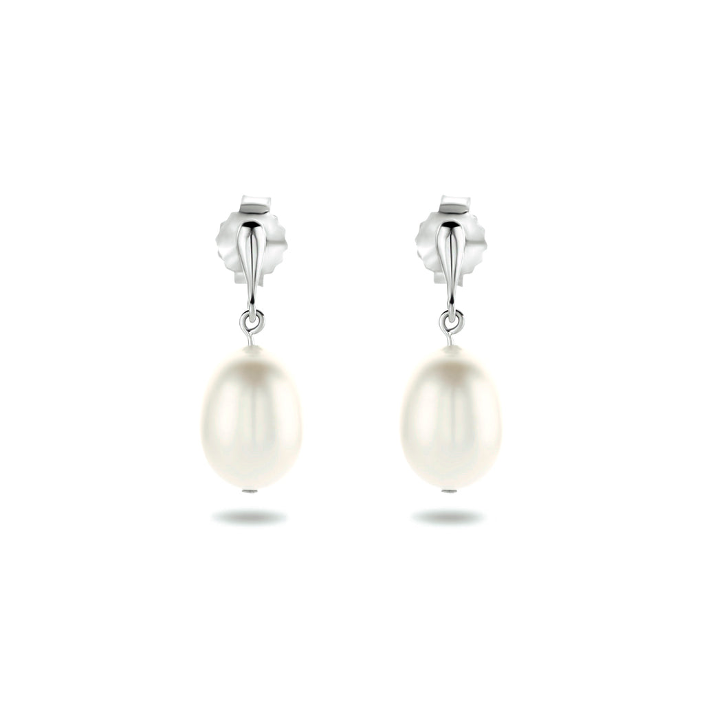 oorhangers parel zilver gerhodineerd