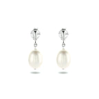 oorhangers parel zilver gerhodineerd