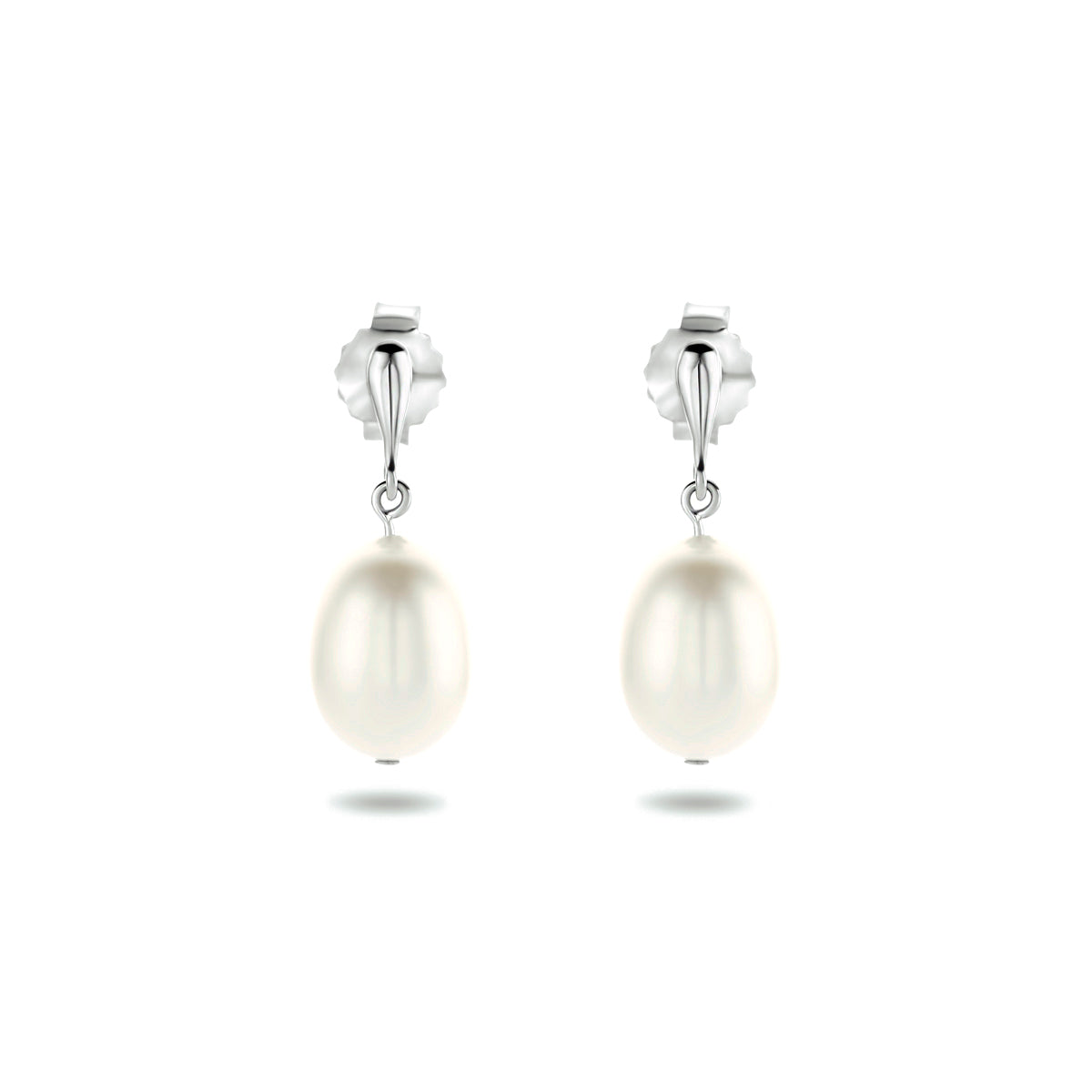 oorhangers parel zilver gerhodineerd