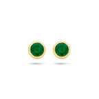 Ohrstecker grün Achat 4,5 mm 14K Gelbgold