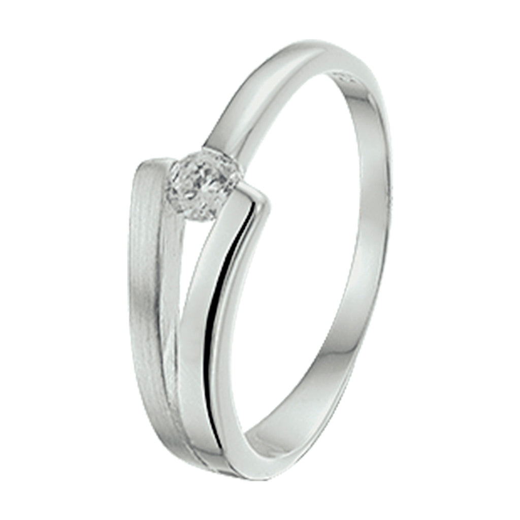 Ring Zirkonia Poly/Silber matt rhodiniert