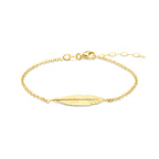 Armband Feder 16,5 + 2,5 cm 3 Mikron versilbert (gelb)