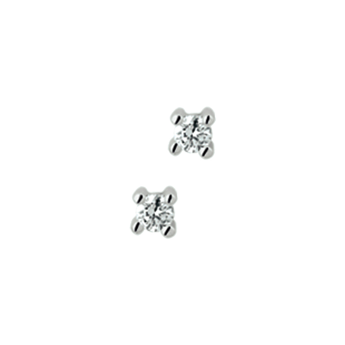 oorknoppen diamant h p1 14K witgoud